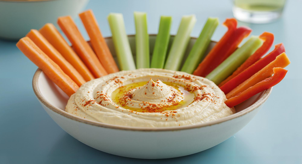 Bâtonnets de légumes et houmous